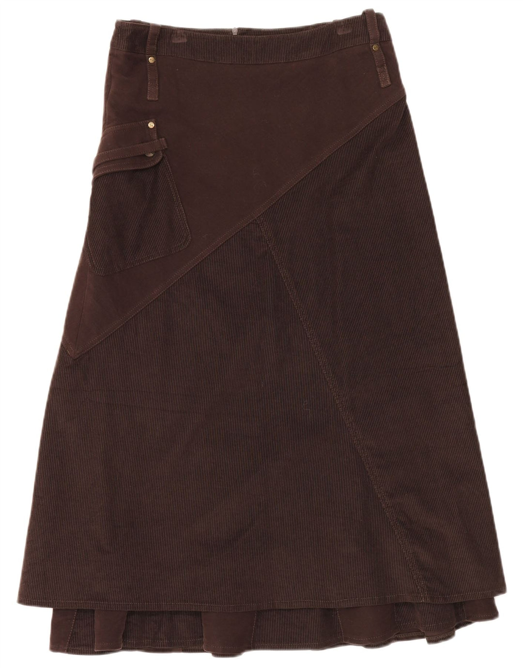 MARIELLA ROSATI Womens Maxi Corduroy Skirt UK 12 Medium W32  Brown Cotton