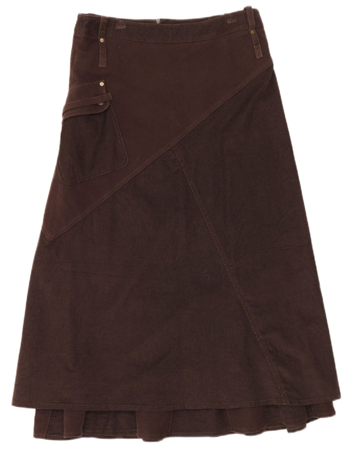 MARIELLA ROSATI Womens Maxi Corduroy Skirt UK 12 Medium W32  Brown Cotton