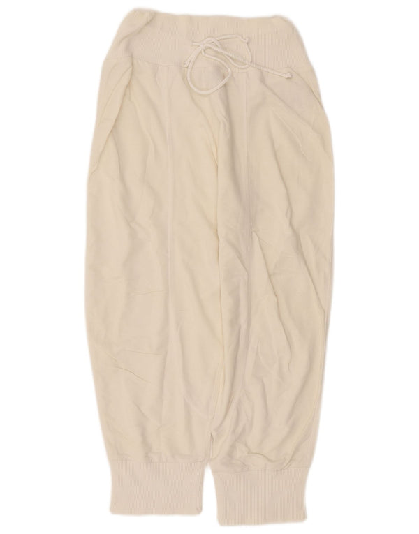 Armani Womens Loose Fit Tracksuit Trousers Joggers UK 10 Small Off White