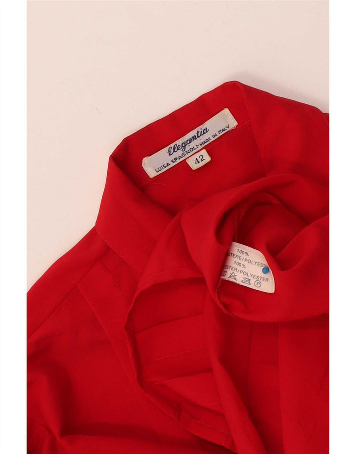 Luisa Spagnoli Womens Shirt Blouse IT 42 Medium Red Polyester