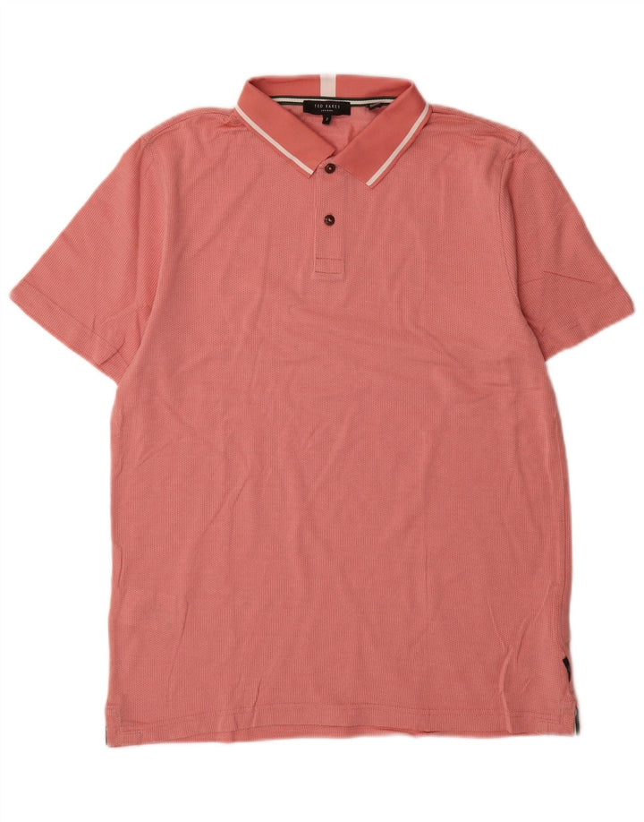 Ted Baker Mens Polo Shirt Size 2 Small Pink Cotton