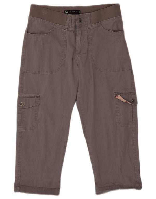 Lee Womens Relaxed Fit Capri Cargo Trousers US 6 Medium W28 L20 Grey Cotton