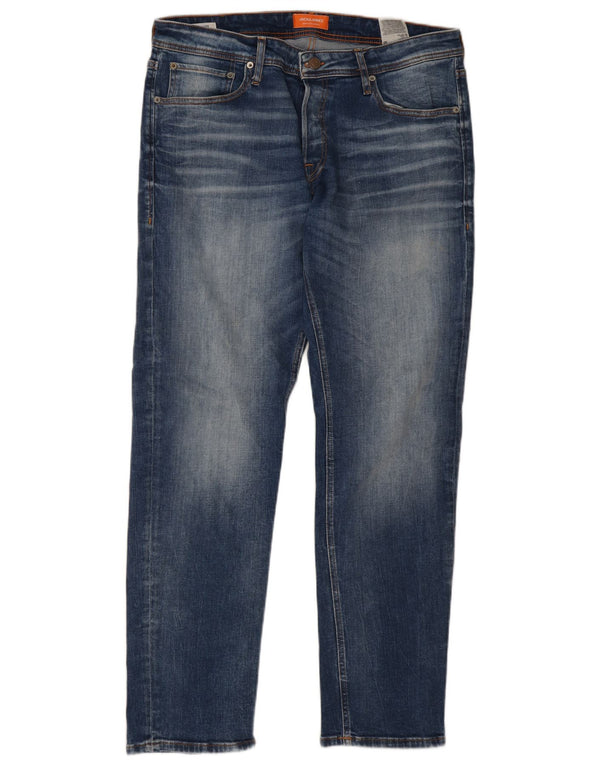 Jack & Jones Mens Mike Tapered Jeans W36 L32 Blue Cotton