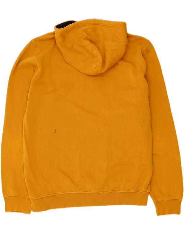 Champion Mens Graphic Hoodie Jumper Large Yellow Cotton