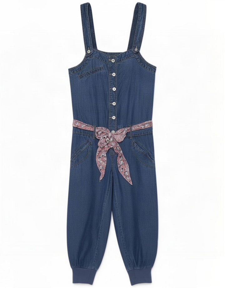 River Island Womens Sleeveless Jumpsuit US 6 Medium Blue Lyocell