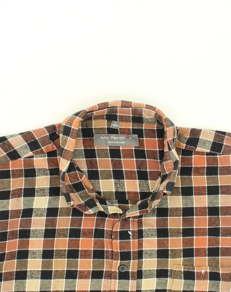 VINTAGE Mens Flannel Shirt Size 41/42 Large Brown Check Cotton | Vintage Vintage | Thrift | Second-Hand Vintage | Used Clothing | Messina Hembry 