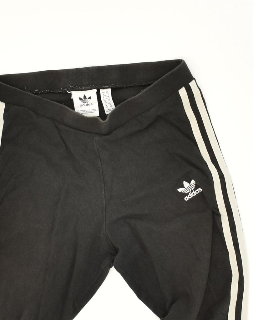 ADIDAS Womens Leggings UK 6 XS Black Cotton | Vintage Adidas | Thrift | Second-Hand Adidas | Used Clothing | Messina Hembry 