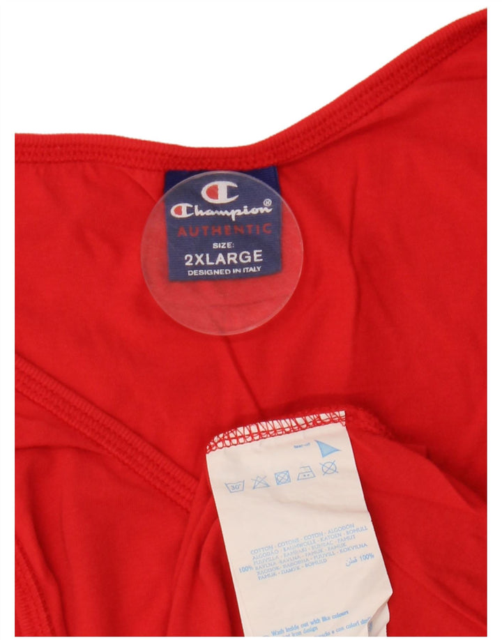 CHAMPION Womens Graphic Vest Top UK 20 2XL Red Cotton