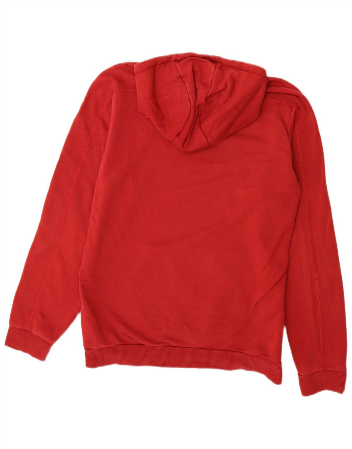 Adidas Mens Graphic Hoodie Jumper Medium Red Cotton