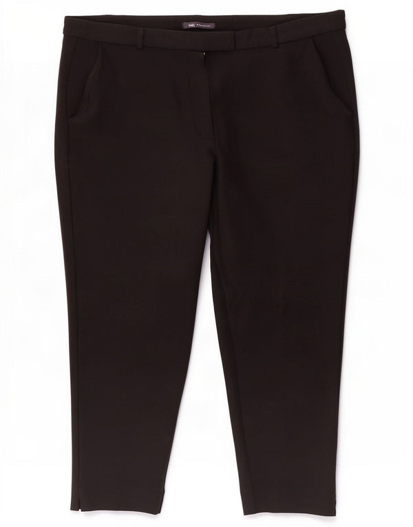 Marks & Spencer Womens Tapered Capri Trousers UK 18 XL W40 L22 Black