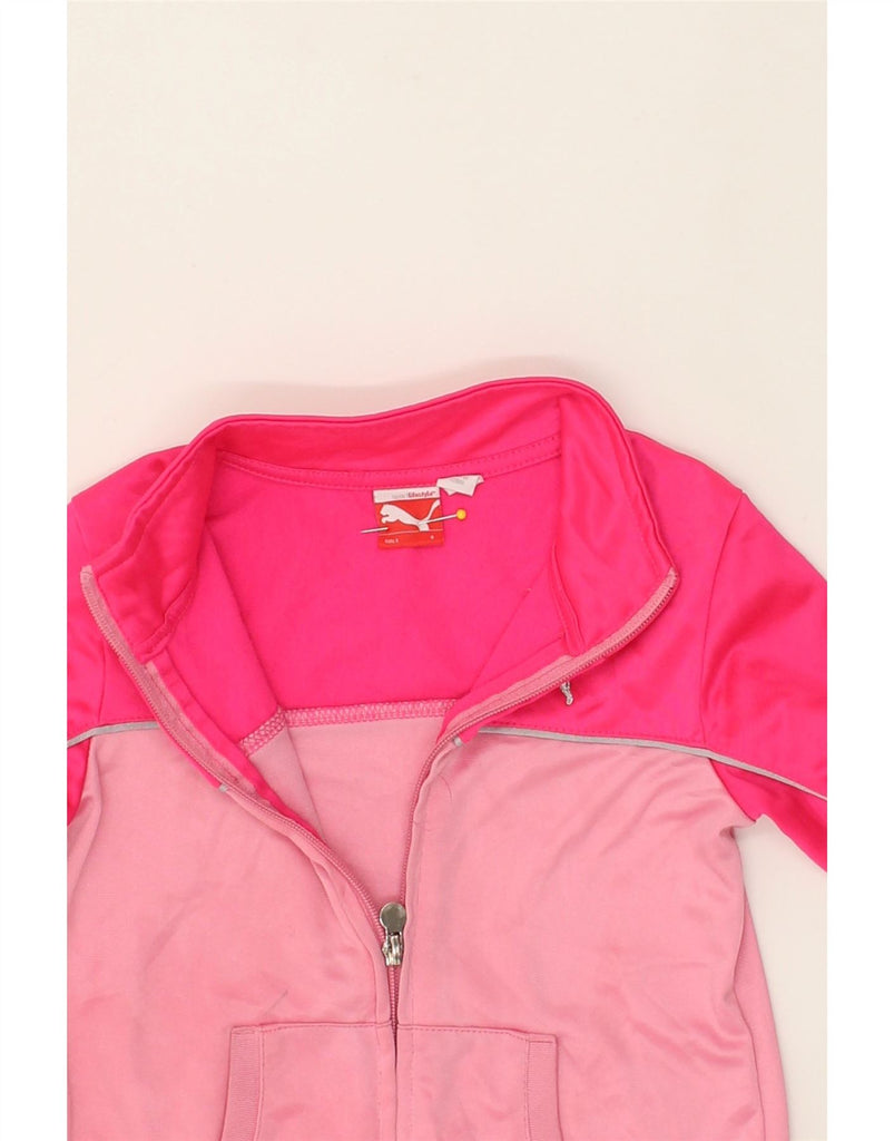 PUMA Girls Tracksuit Top Jacket 5-6 Years Pink Colourblock Polyester | Vintage Puma | Thrift | Second-Hand Puma | Used Clothing | Messina Hembry 