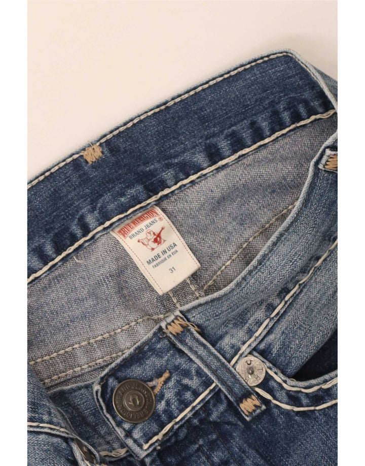 True Religion Womens Straight Jeans W31 L28 Blue Cotton