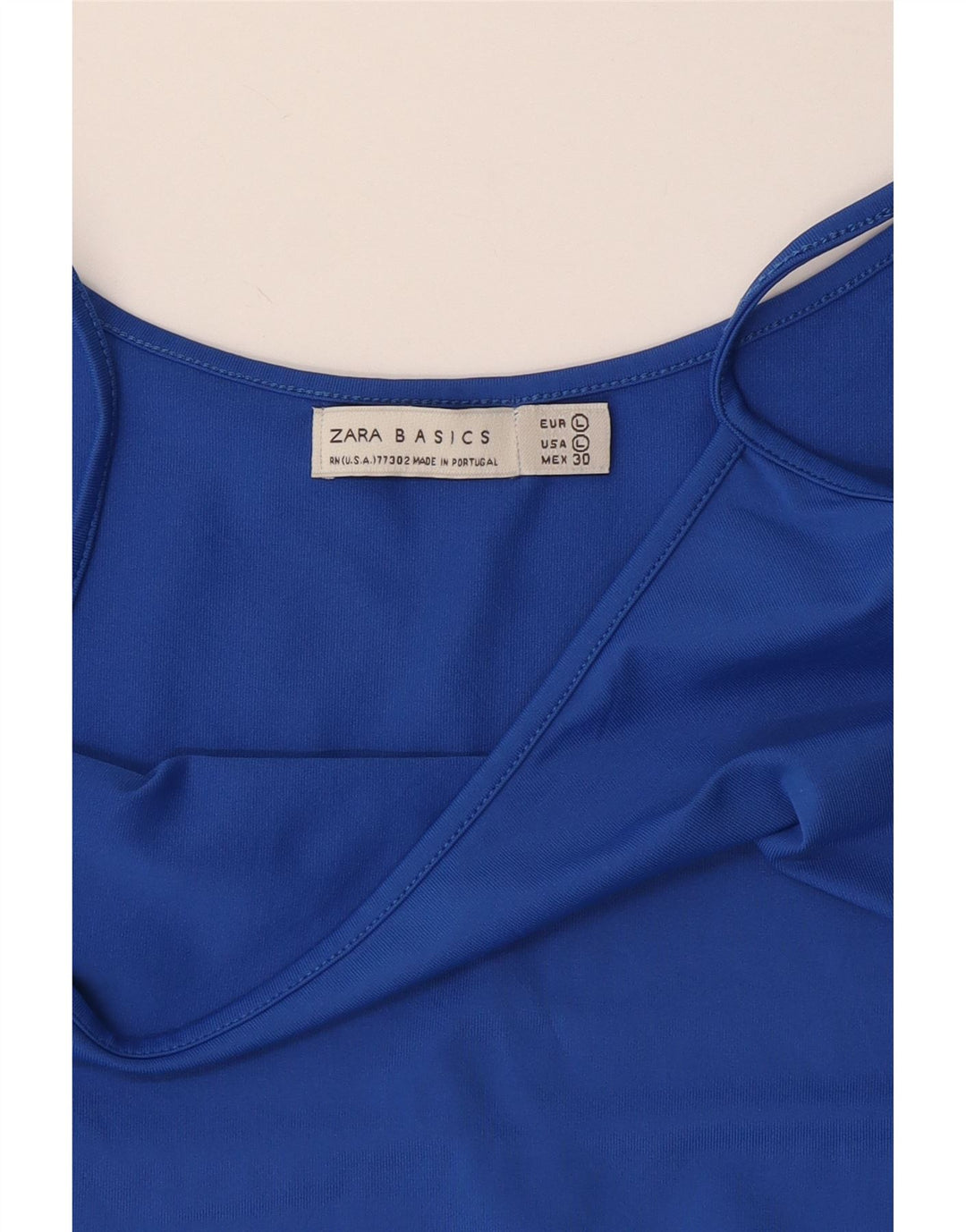 Zara Womens Crop Cami Top UK 14 Large Blue