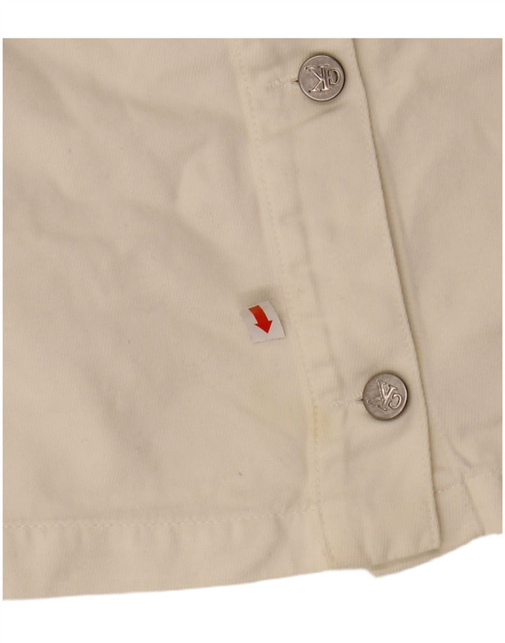 CALVIN KLEIN Womens Mini Skirt W30 Medium Off White Cotton