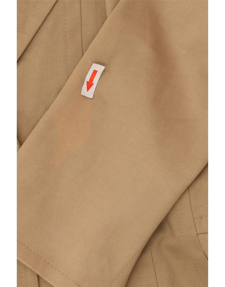 Hugo Boss Womens 3 Button Blazer Jacket UK 10 Small Beige Cotton Classic