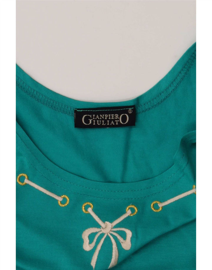 Vintage Womens Vest Top UK 12 Medium Green