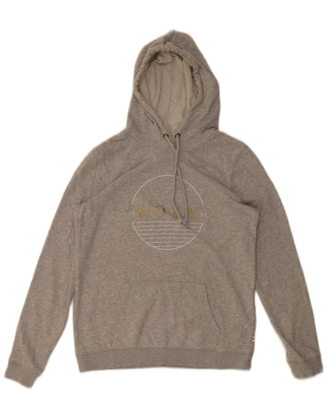 Roxy Womens Graphic Hoodie Jumper UK 10 Small Grey Cotton