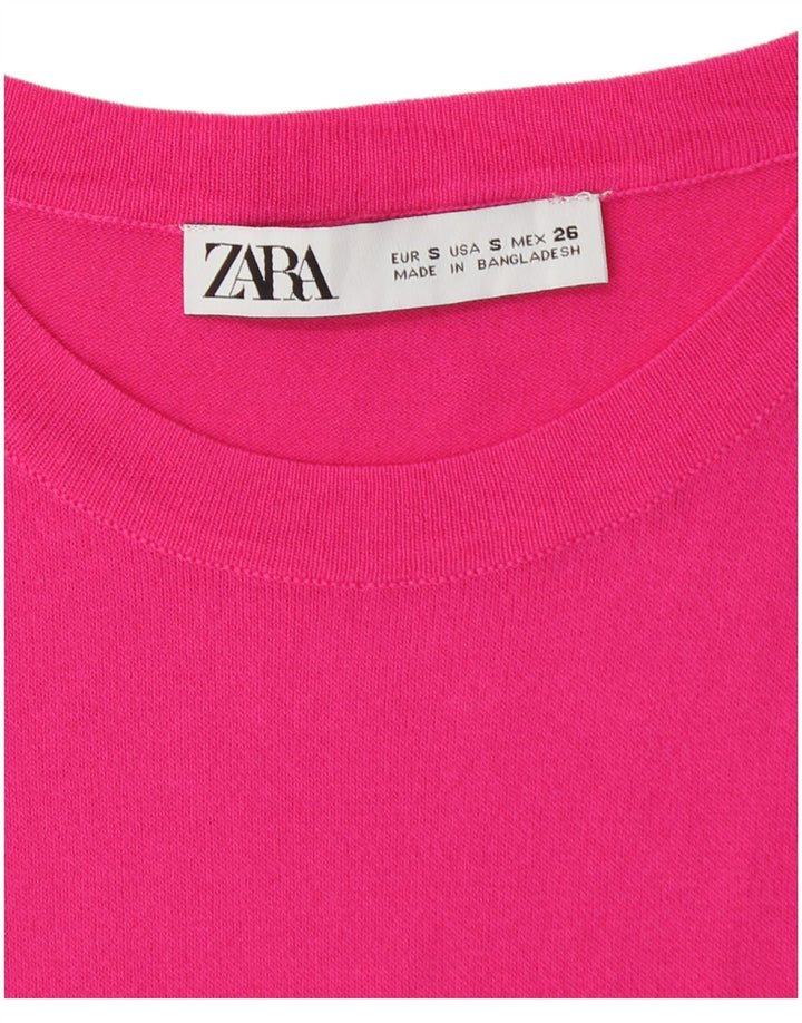 Zara Womens T-Shirt Top UK 8 Small Pink