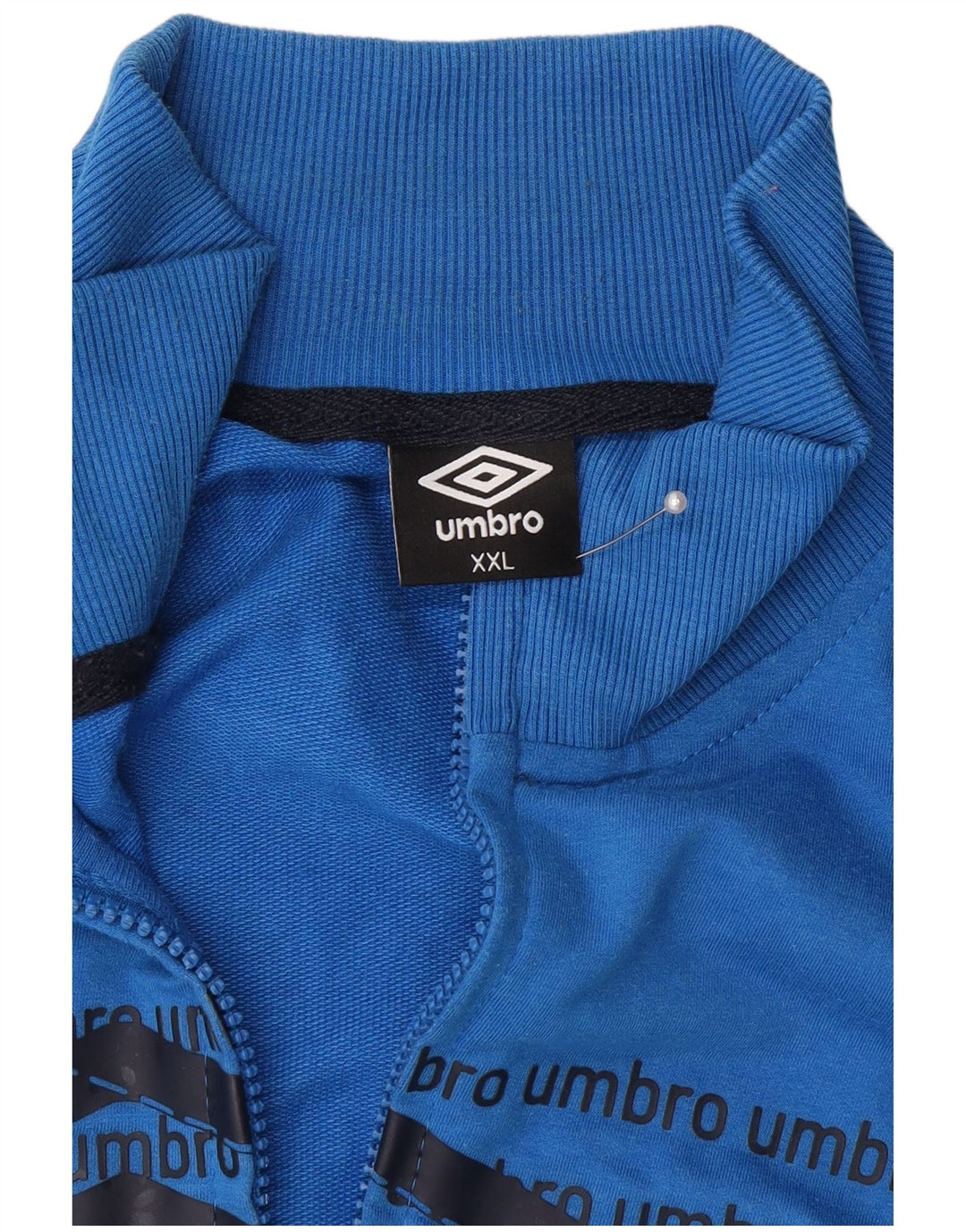 Umbro Mens Graphic Tracksuit Top Jacket 2XL Blue Colourblock Cotton