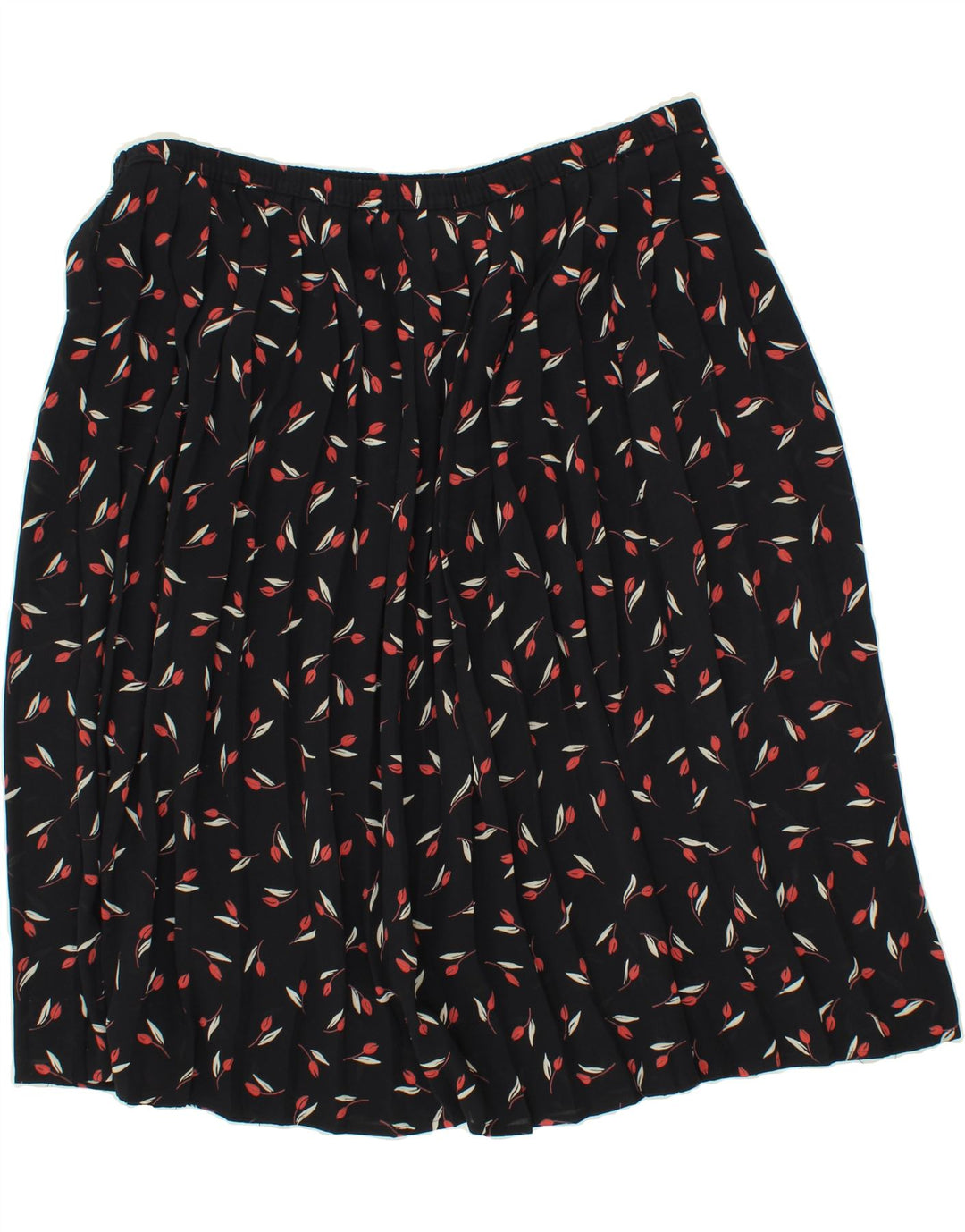 VINTAGE Womens A-Line Skirt UK 16 Large W36 Black Polyester Vintage Vintage and Second-Hand Vintage from Messina Hembry 