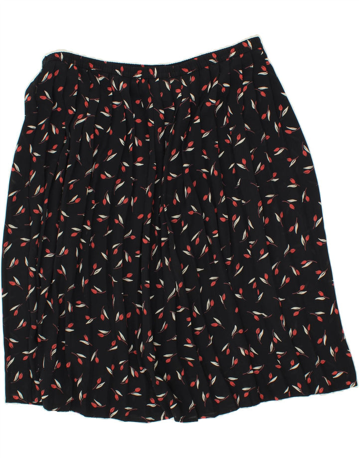 VINTAGE Womens A-Line Skirt UK 16 Large W36 Black Polyester Vintage Vintage and Second-Hand Vintage from Messina Hembry 