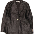 Zara Womens 1 Button Faux Leather Blazer Jacket UK 14 Medium Black