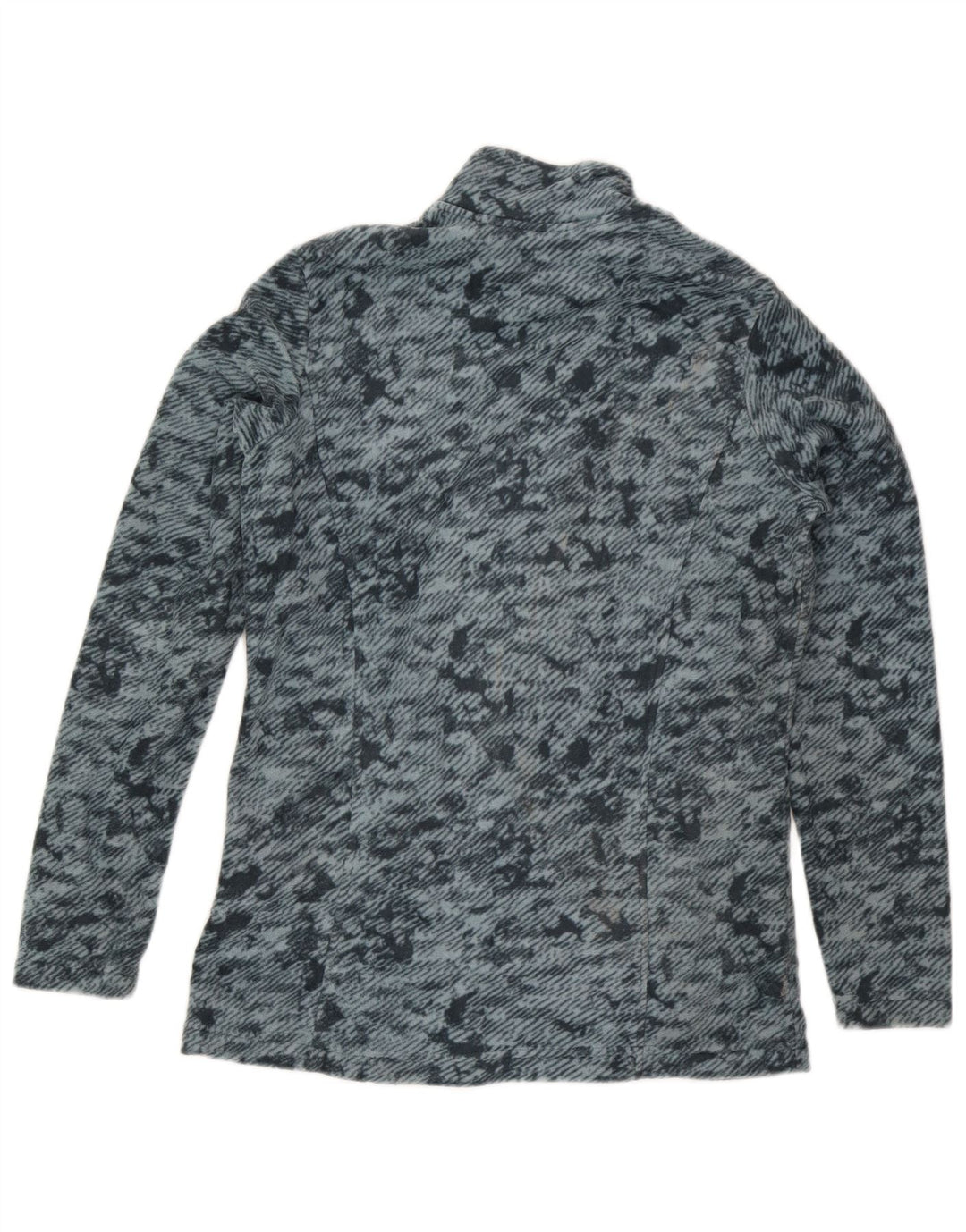 Marks & Spencer Womens Fleece Jacket UK 12 Medium Grey Camouflage Polyester