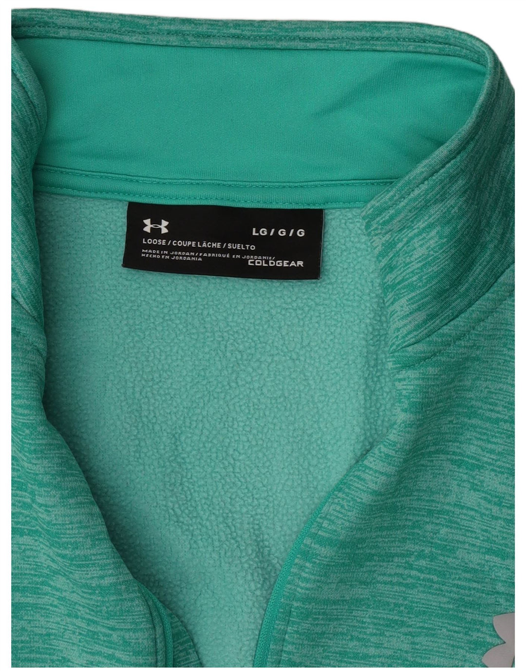Under Armour Mens Zip Neck Sweatshirt Jumper Large Turquoise Flecked