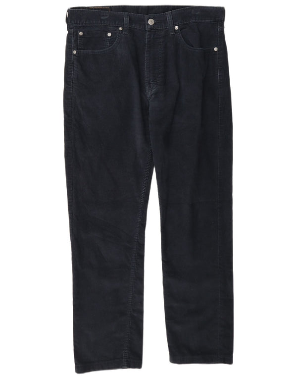 Levi's Mens 505 Straight Corduroy Trousers W33 L28 Navy Blue Cotton