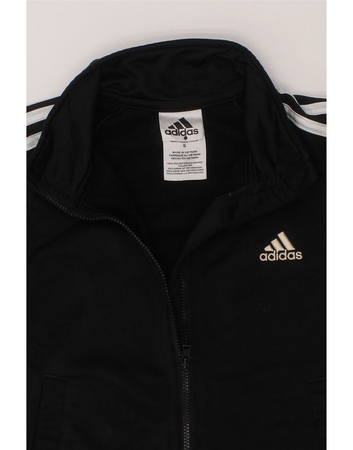 ADIDAS Boys Tracksuit Top Jacket 4-5 Years Black Polyester Vintage Adidas and Second-Hand Adidas from Messina Hembry 