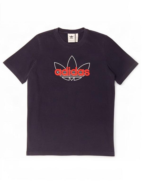 Adidas Mens Graphic T-Shirt Top Large Navy Blue Cotton