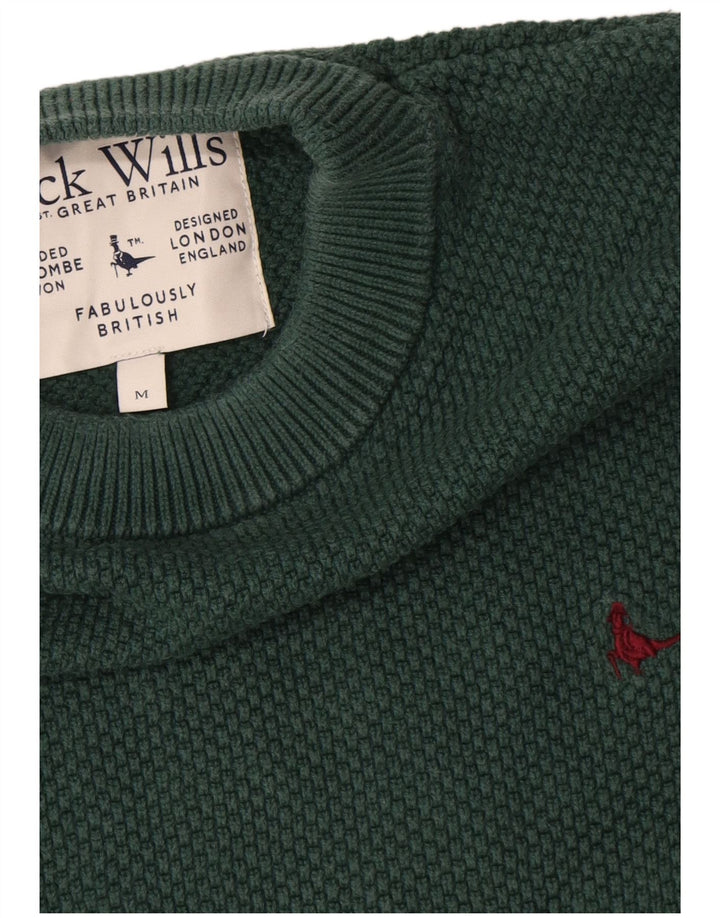 Jack Wills Mens Crew Neck Jumper Sweater Medium Green Cotton