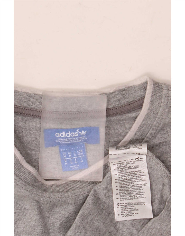 Adidas Mens T-Shirt Top Medium Grey Cotton