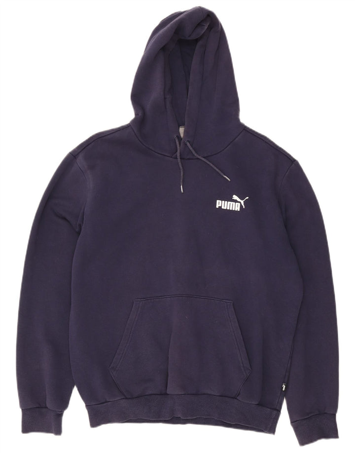 Puma Womens Hoodie Jumper UK 14 Medium Navy Blue Cotton