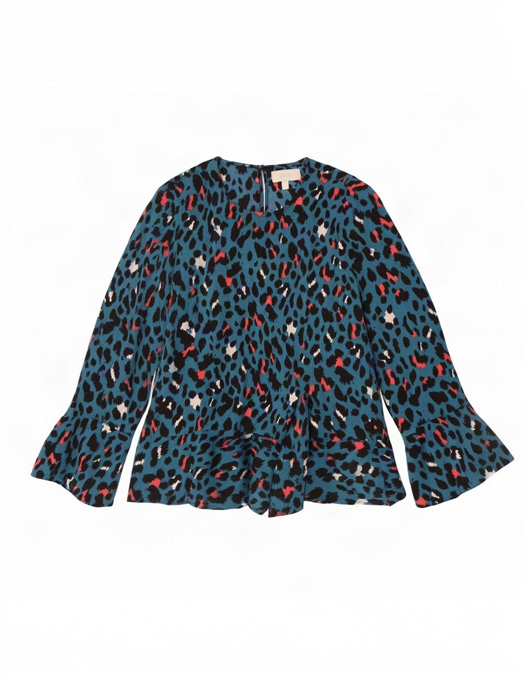 Coast Womens Long Sleeve Blouse Top UK 14 Large Blue Flecked Polyester