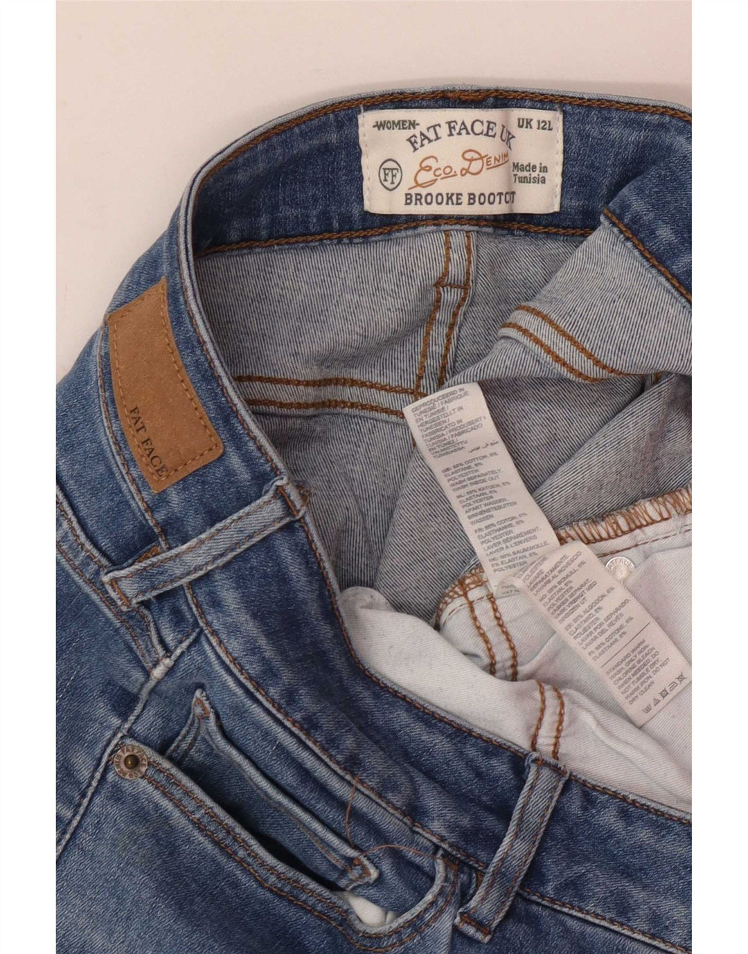 Fat Face Womens Brooke Bootcut Jeans UK 12 Medium W30 L31 Blue Cotton