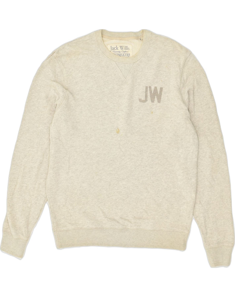 JACK WILLS Mens University Outfitters Graphic Sweatshirt Jumper Large Grey | Vintage Jack Wills | Thrift | Second-Hand Jack Wills | Used Clothing | Messina Hembry 