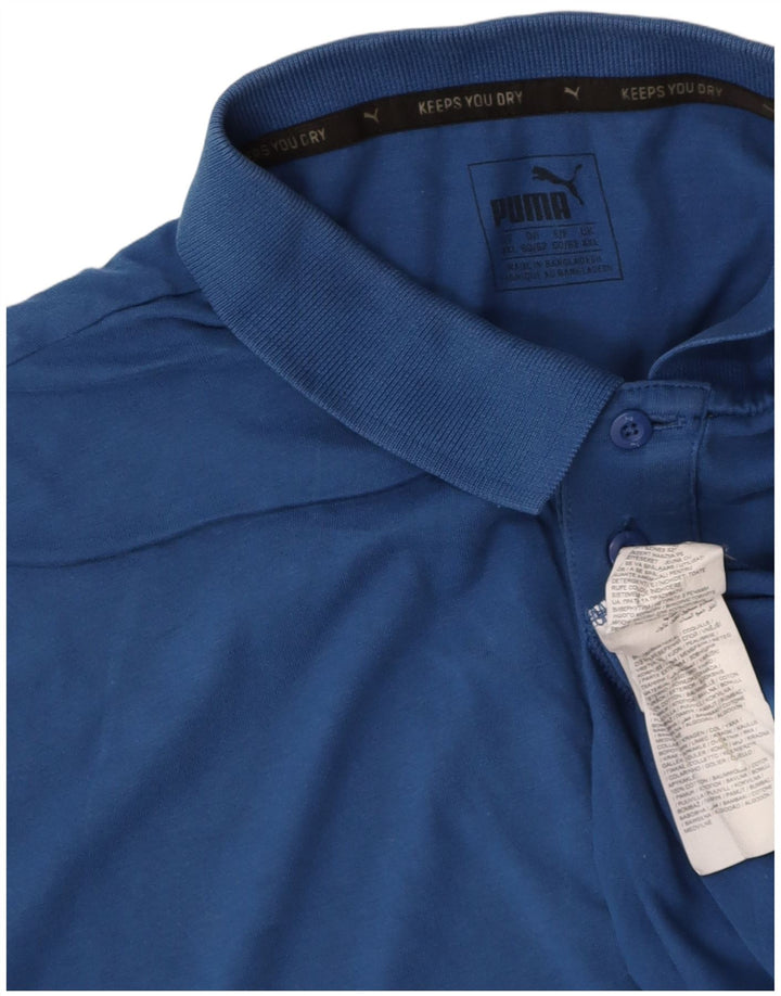 PUMA Mens Polo Shirt 2XL Blue Cotton