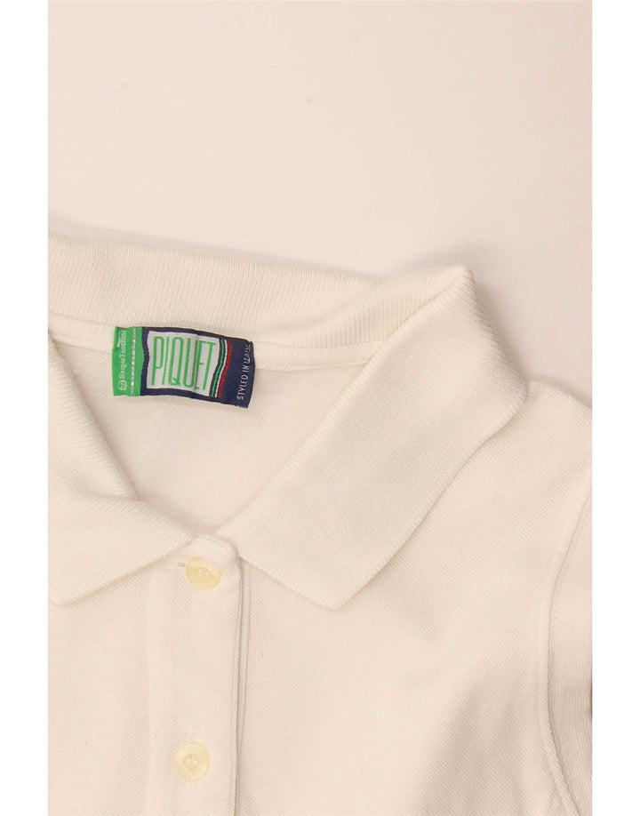 Sergio Tacchini Womens Sleeveless Polo Shirt UK 12 Medium White