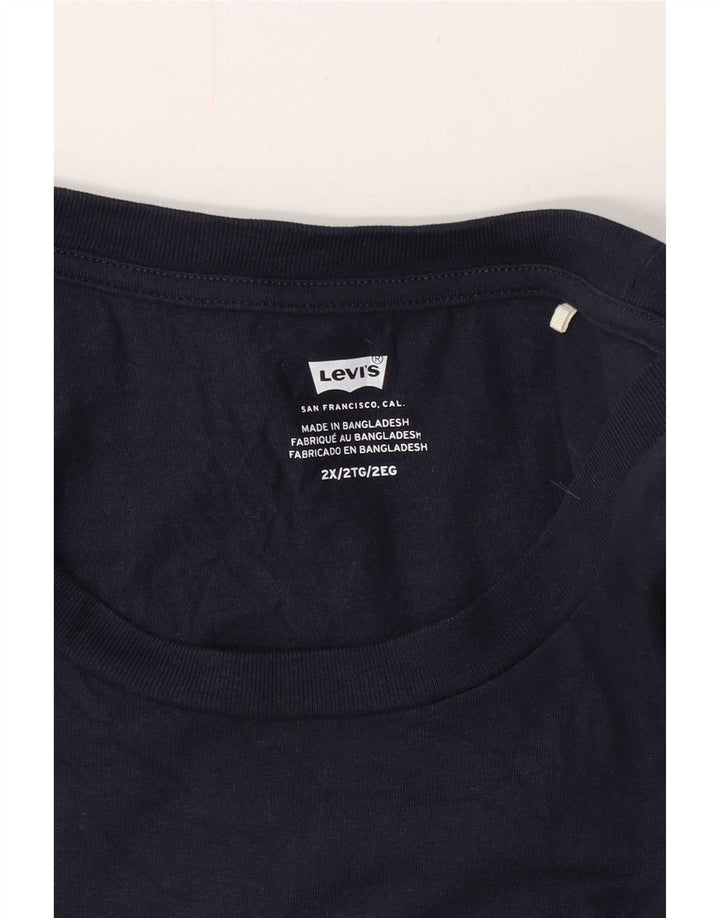 Levi's Mens Graphic T-Shirt Top 2XL Navy Blue