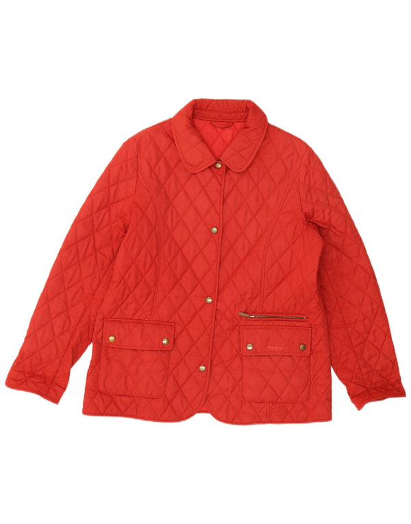 Barbour Womens Quilted Jacket UK 16 Large Red Polyamide