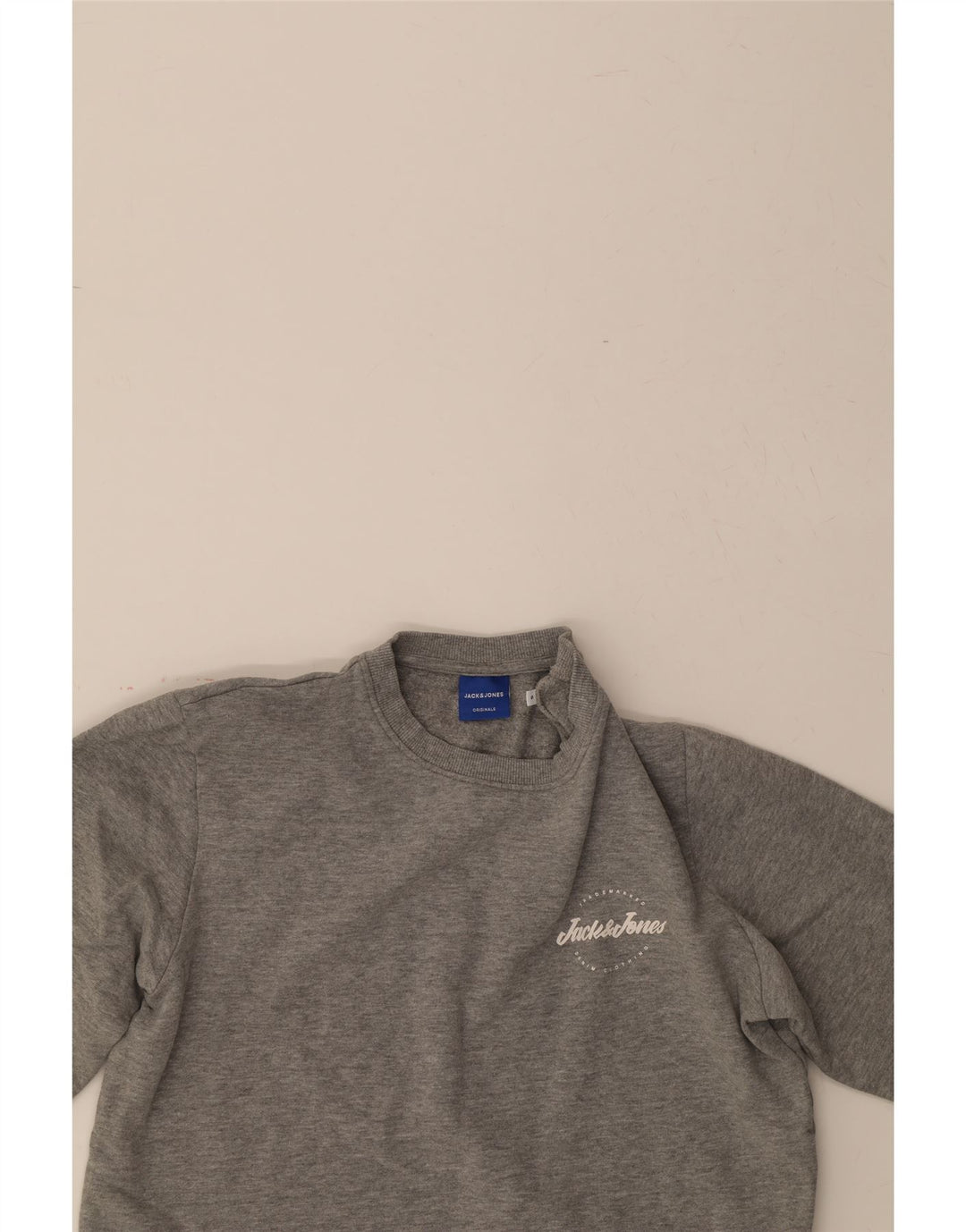 JACK & JONES Mens Sweatshirt Jumper Small Grey Cotton Vintage Jack & Jones and Second-Hand Jack & Jones from Messina Hembry 
