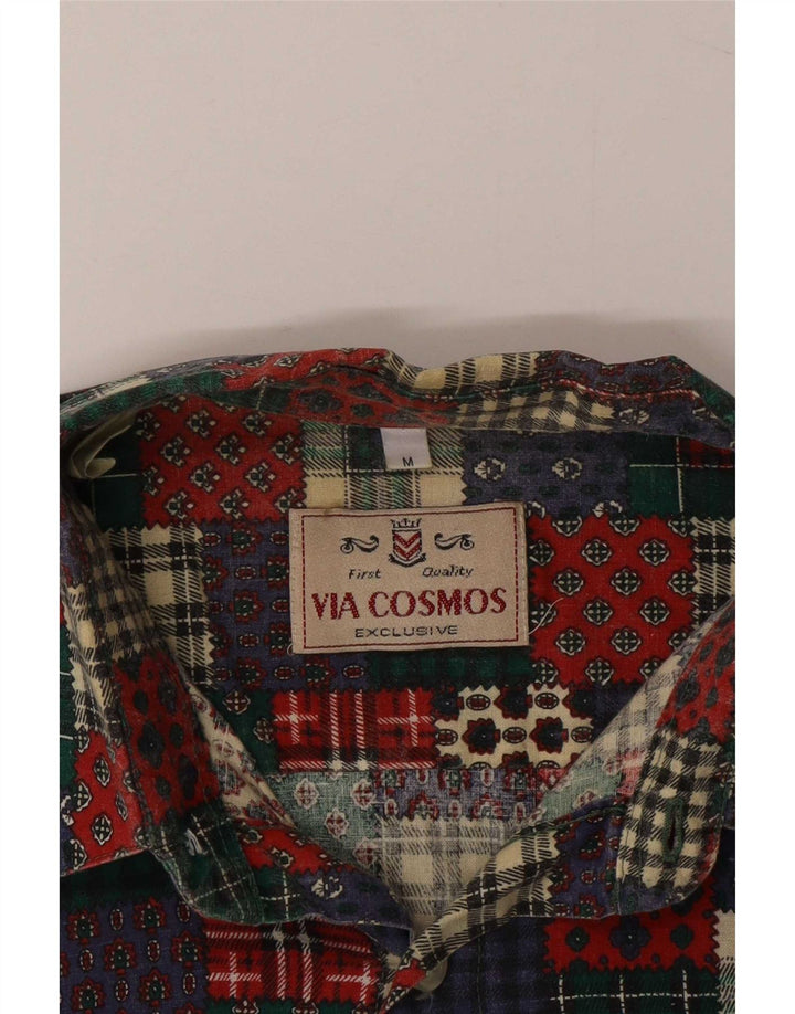 Vintage Mens Regular Fit Shirt Medium Multicoloured Patchwork