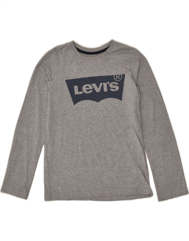 LEVI'S Boys Graphic Top Long Sleeve 11-12 Years Grey Polyester | Vintage Levi's | Thrift | Second-Hand Levi's | Used Clothing | Messina Hembry 