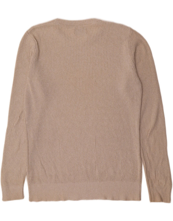 Jack & Jones Mens Boat Neck Jumper Sweater Large Beige Acrylic