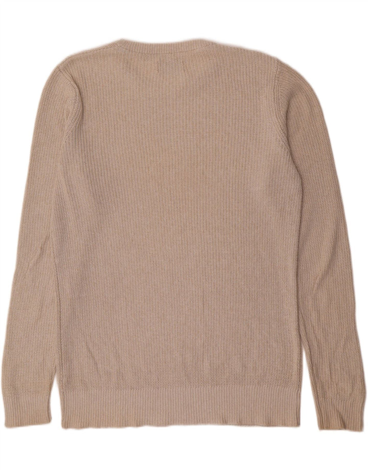 Jack & Jones Mens Boat Neck Jumper Sweater Large Beige Acrylic