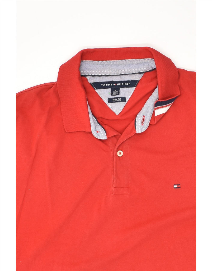 TOMMY HILFIGER Mens Coupe Ajustee Slim Fit Polo Shirt XL Red | Vintage Tommy Hilfiger | Thrift | Second-Hand Tommy Hilfiger | Used Clothing | Messina Hembry 