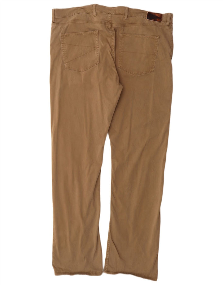 Marks & Spencer Mens Blue Harbour Bootcut Casual Trousers W40 L33 Beige