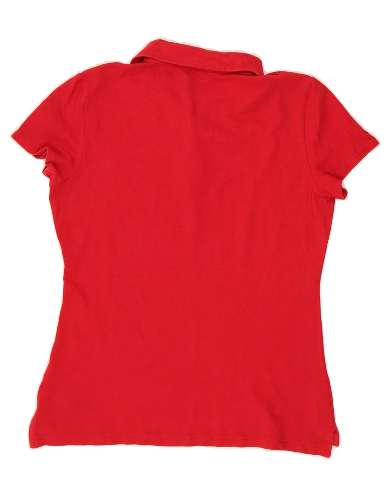 TOMMY HILFIGER Womens Polo Shirt UK 14 Medium Red Cotton Vintage Tommy Hilfiger and Second-Hand Tommy Hilfiger from Messina Hembry 