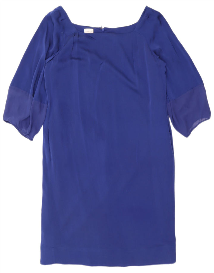 Armani Collezioni Womens 3/4 Sleeve Shift Dress IT 44 Medium Blue